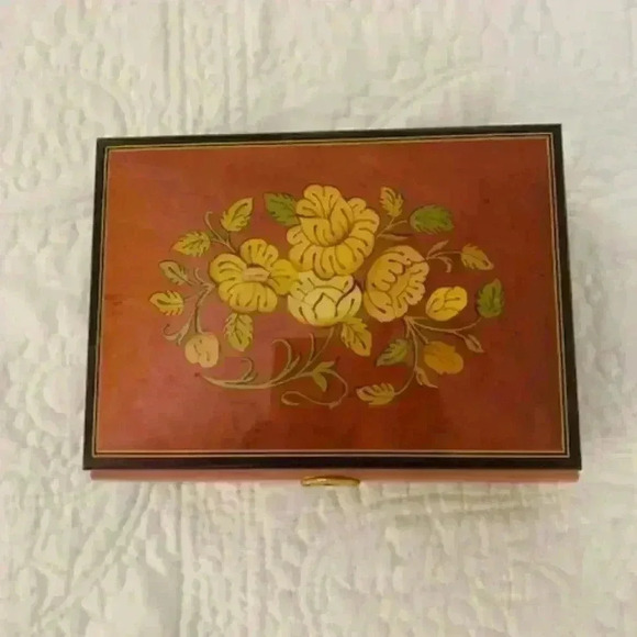 VTG By Reuge Romance Wood Jewerly Music Box - Picture 7 of 7